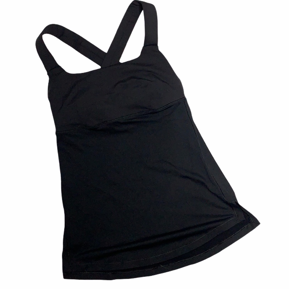 LULULEMON Black Cross-Back side-slit Tank